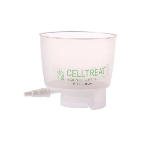 Celltreat CELLTREAT 500mL Polypropylene Bottle Top Filter, PTFE Filter Material, 0.45um, 90mm 229725 - main